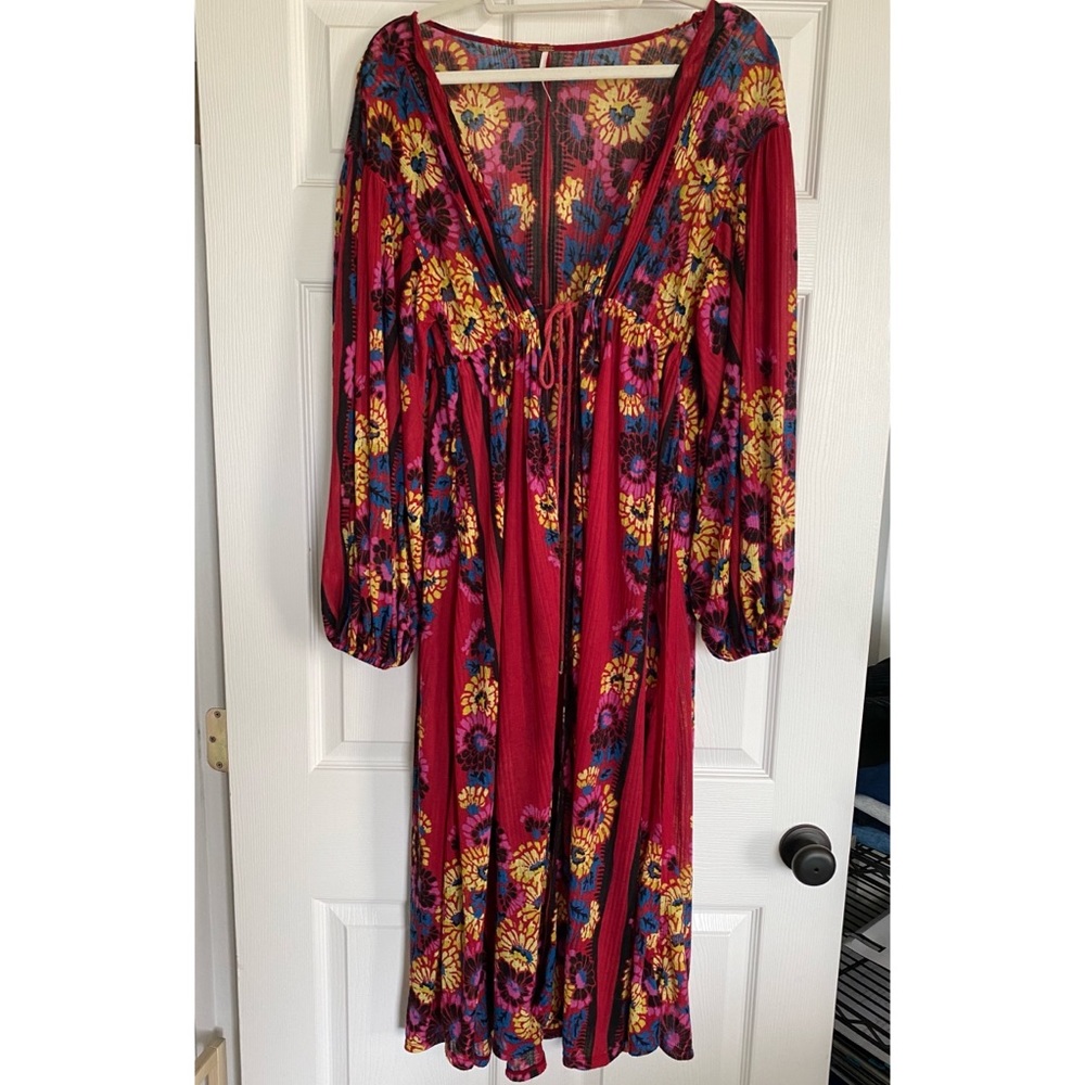 Free People - Dream Girl Maxi Top color Stone Roses